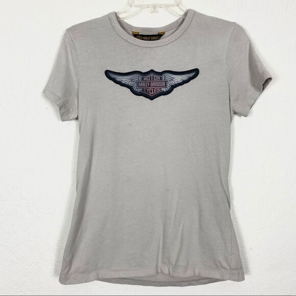 Harley Davidson Motorcycles Grey Logo Tshirt - Picture 1 of 6